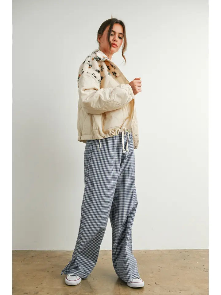 Floral Puffer Long Sleeve Jacket