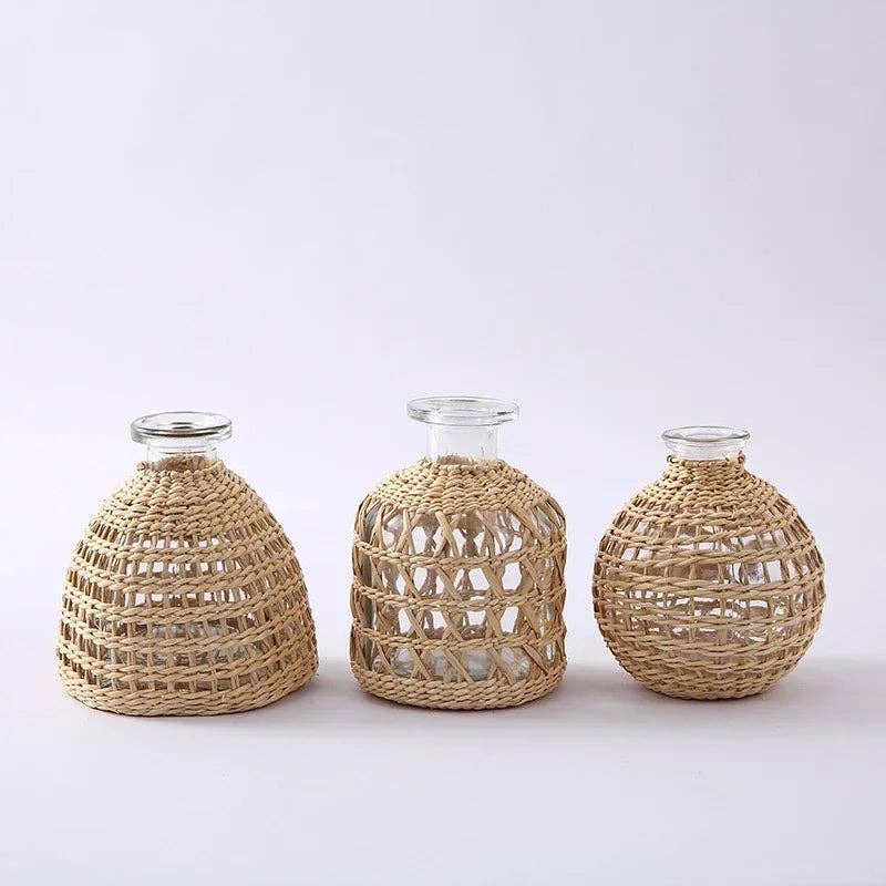 Handwoven Rattan Vases
