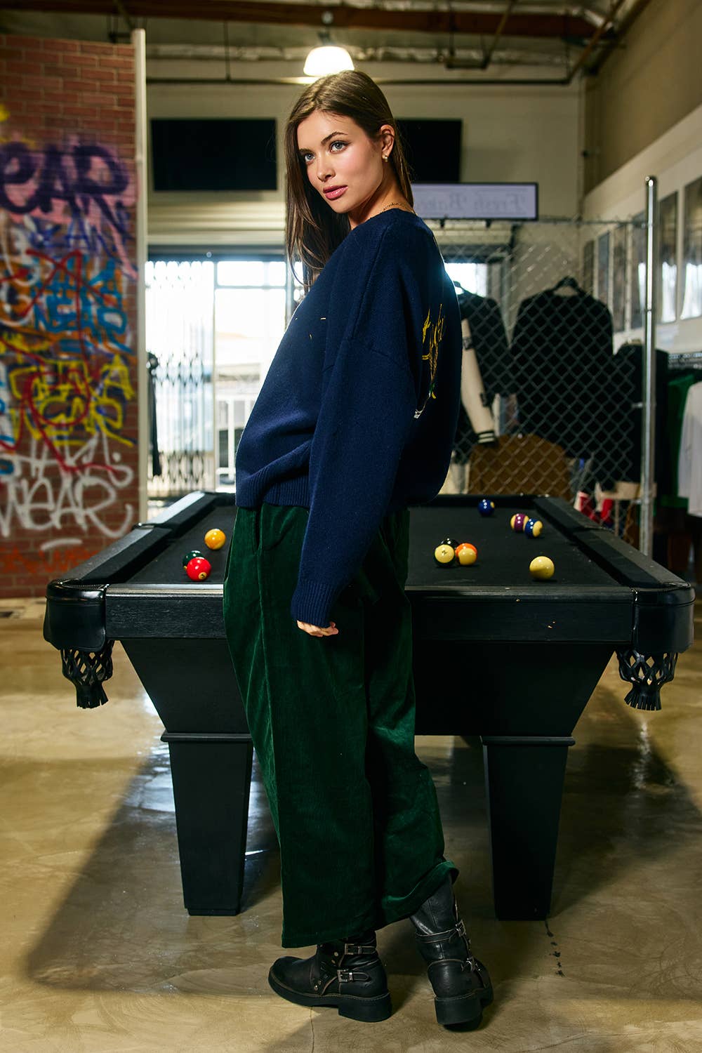 Embroidered "Lucky Duck" V-Neck Cardigan