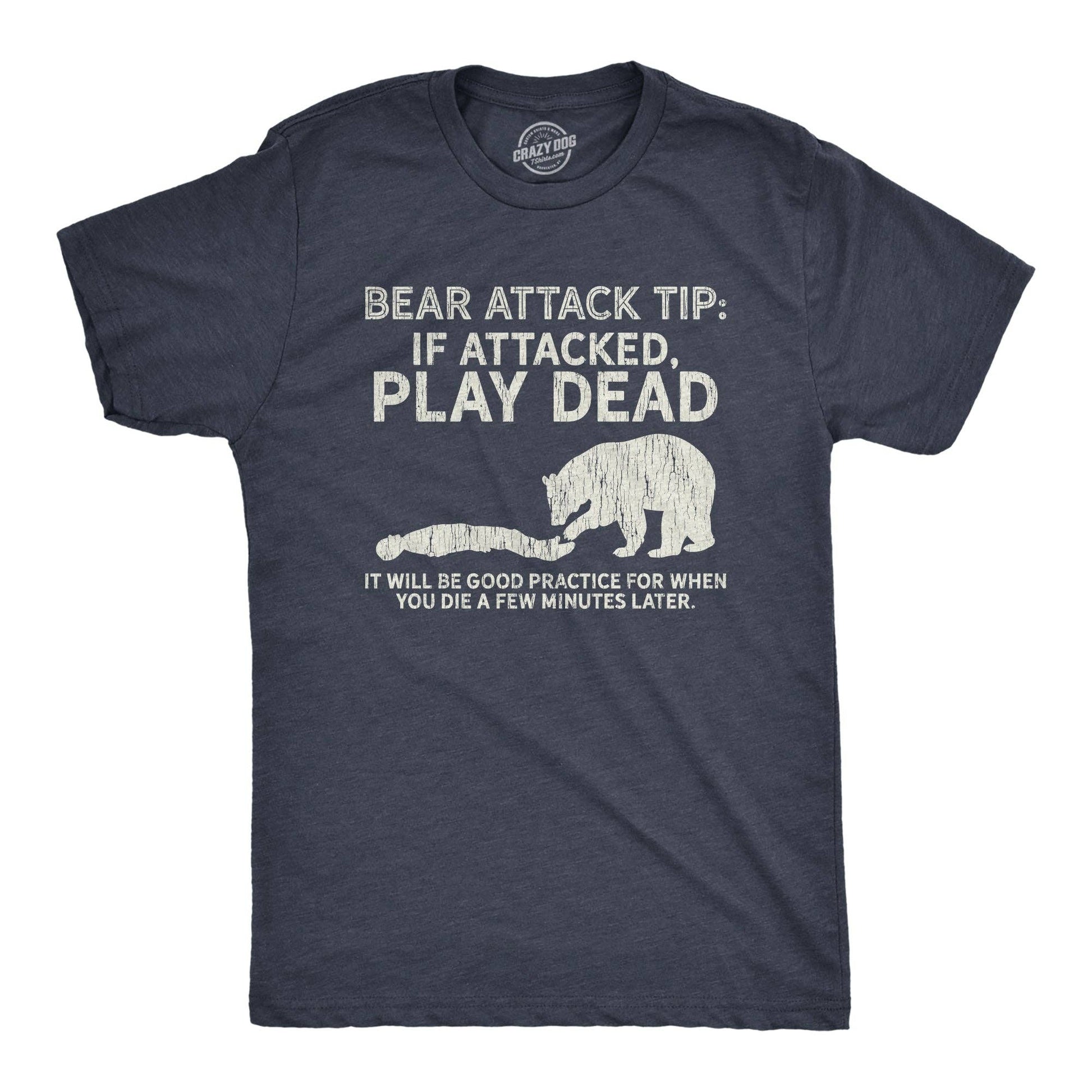 Bear Attack Tip Men's Tshirt Camping Graphic Tee Western T