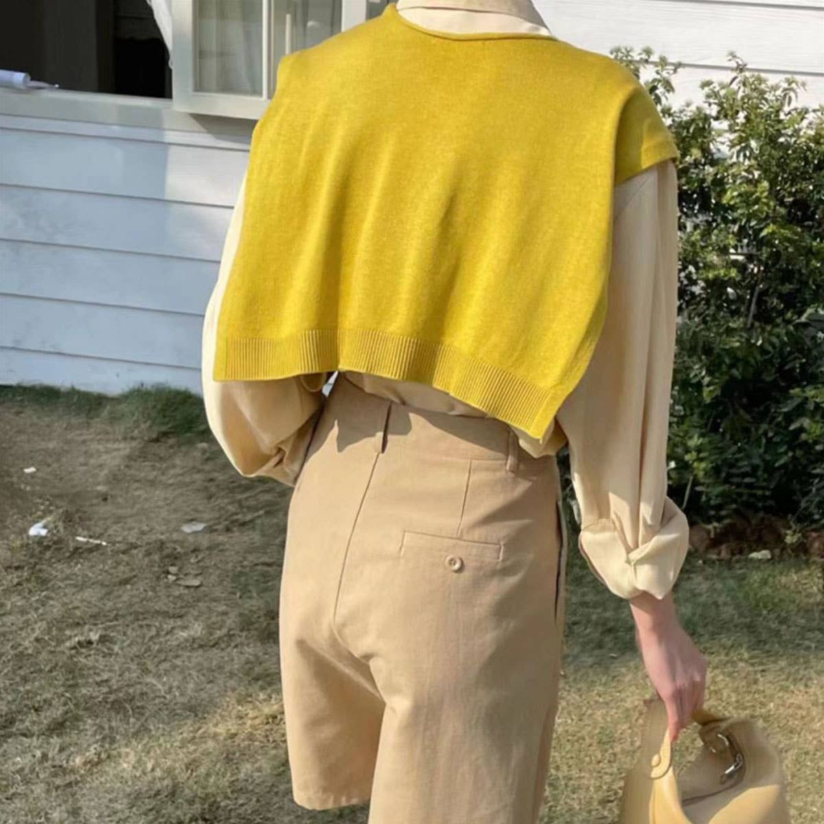 Solid Color Knitted Knotted Shawl