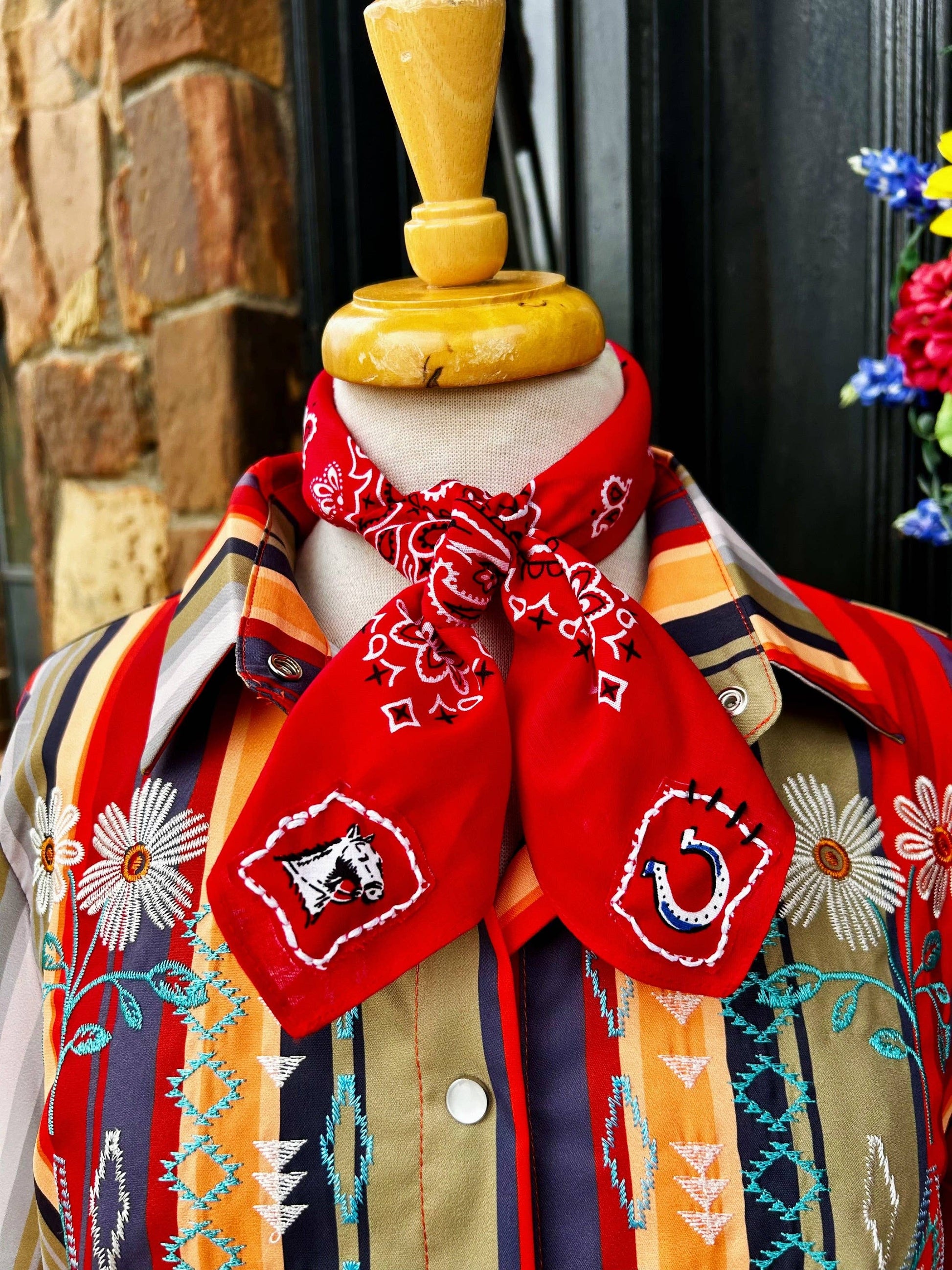 Happy Trail Embroidered Bandana