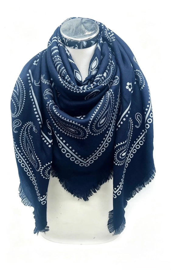 Oversized Bandana Print Square Scarf