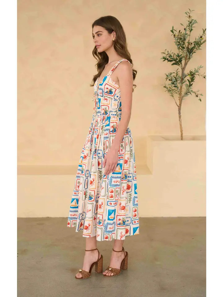 Sweetheart Neck Midi Dress