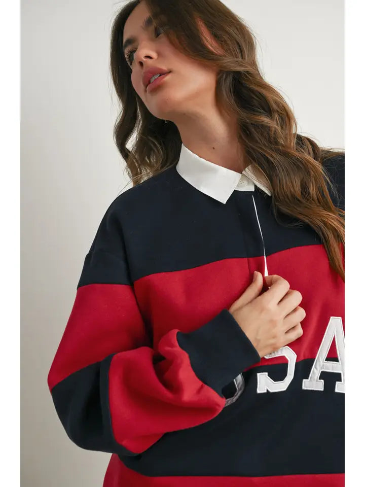 Striped USA Rugby Top