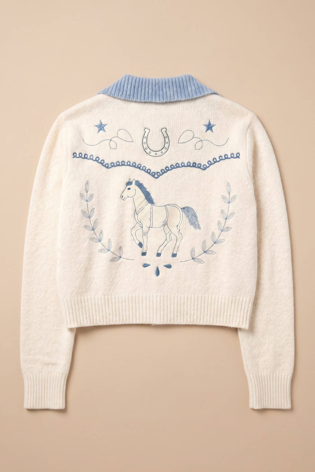 Western Boot Collar Knit Cardigan