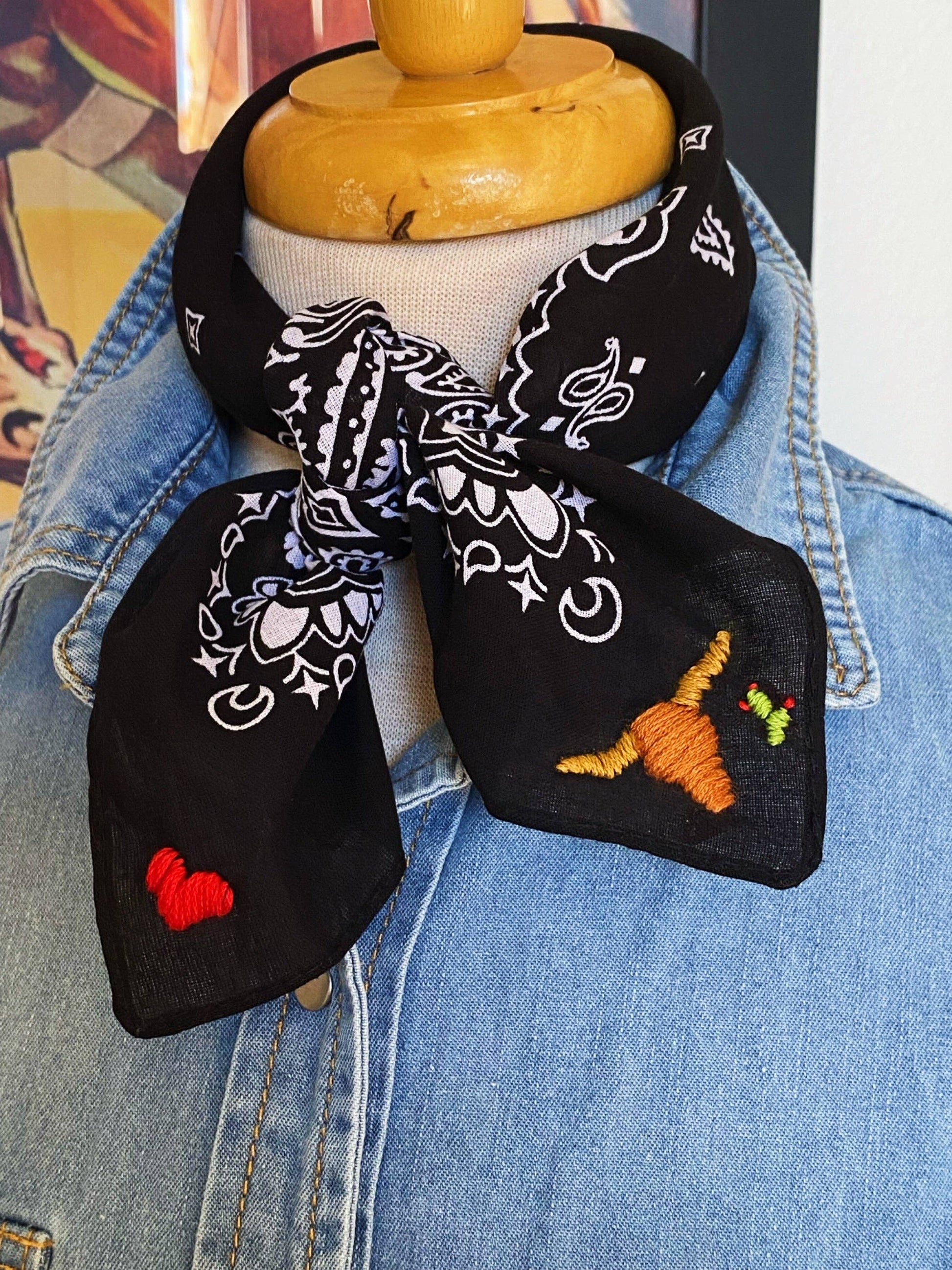 Embroidered Cattle Call Bandana