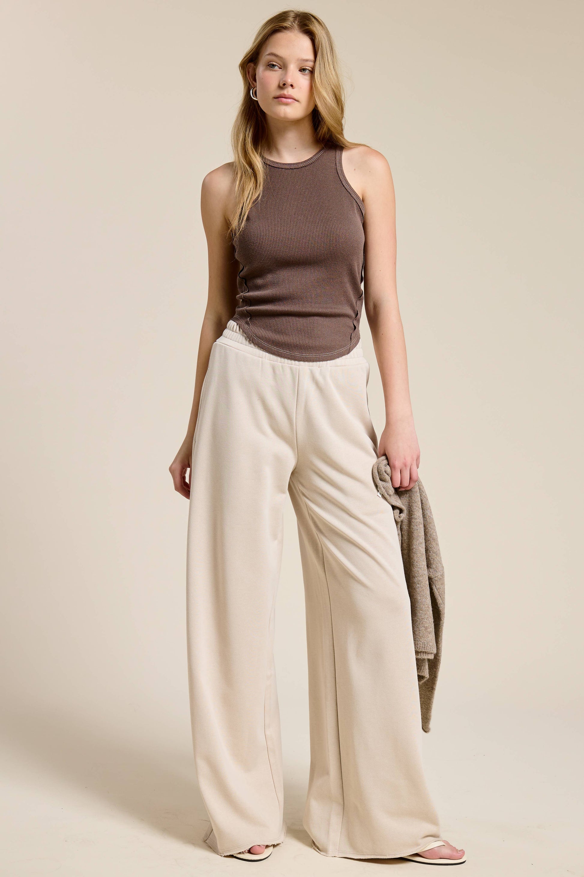 Wide Leg Cotton Jogger Sweatpants