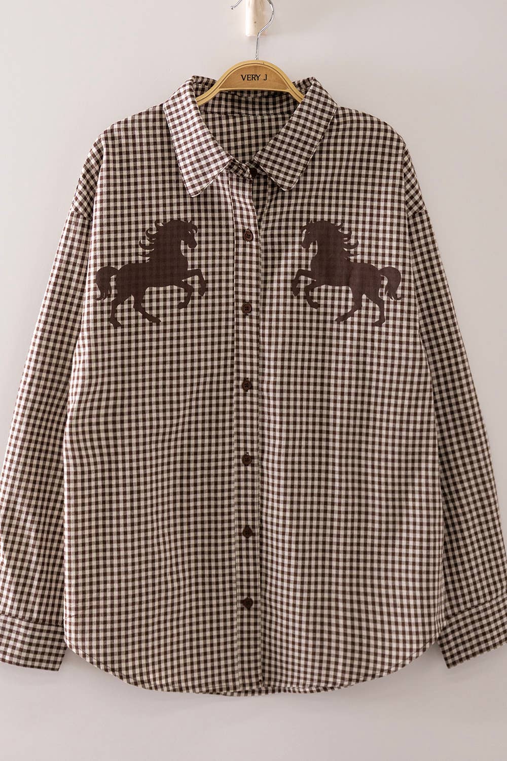 Western Horse Gingham Shirt