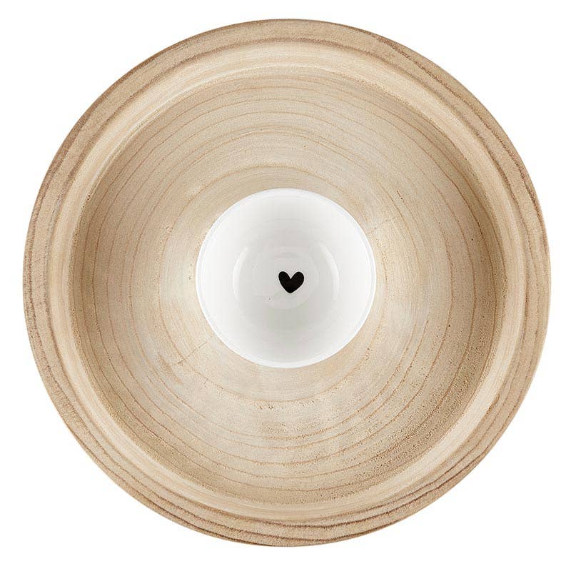 Chip Holder with Dip Bowl - Heart