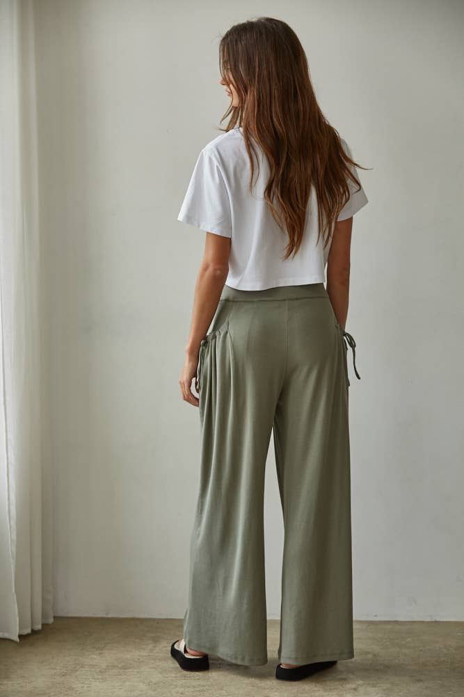 Knit Cotton Modal Spandex Wide Leg Pants
