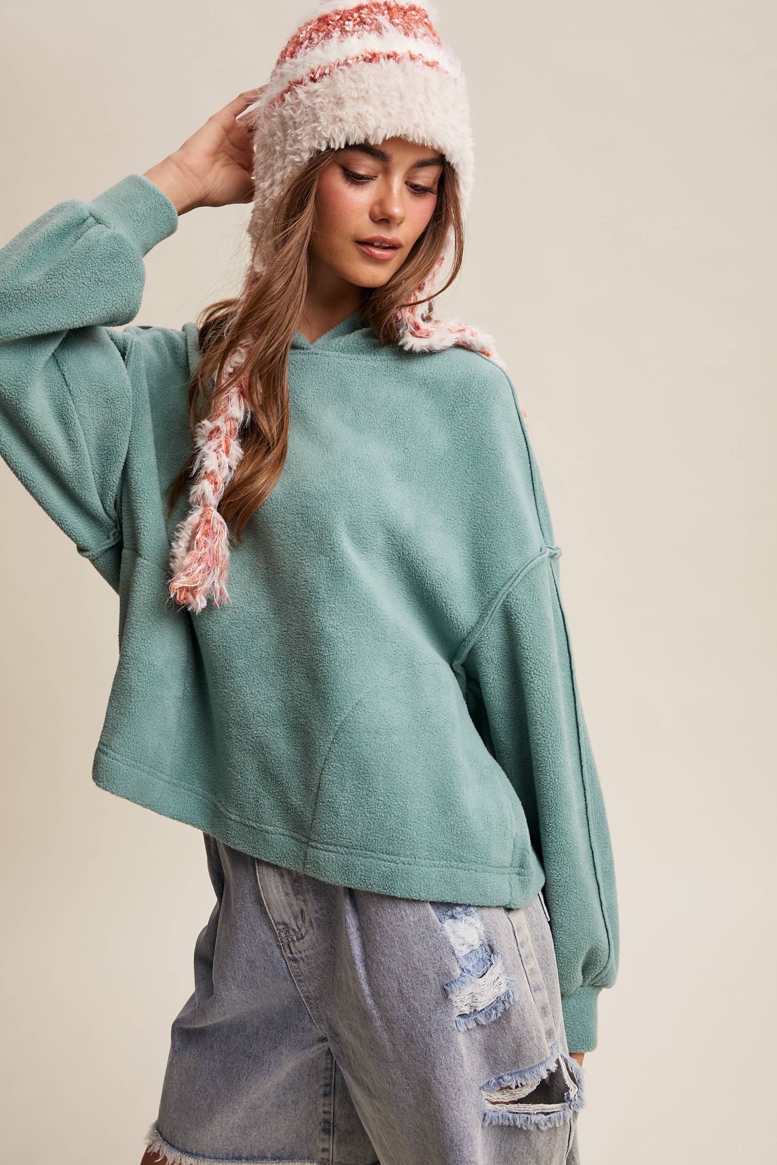 Fleece Hoodie Pullover LT1078