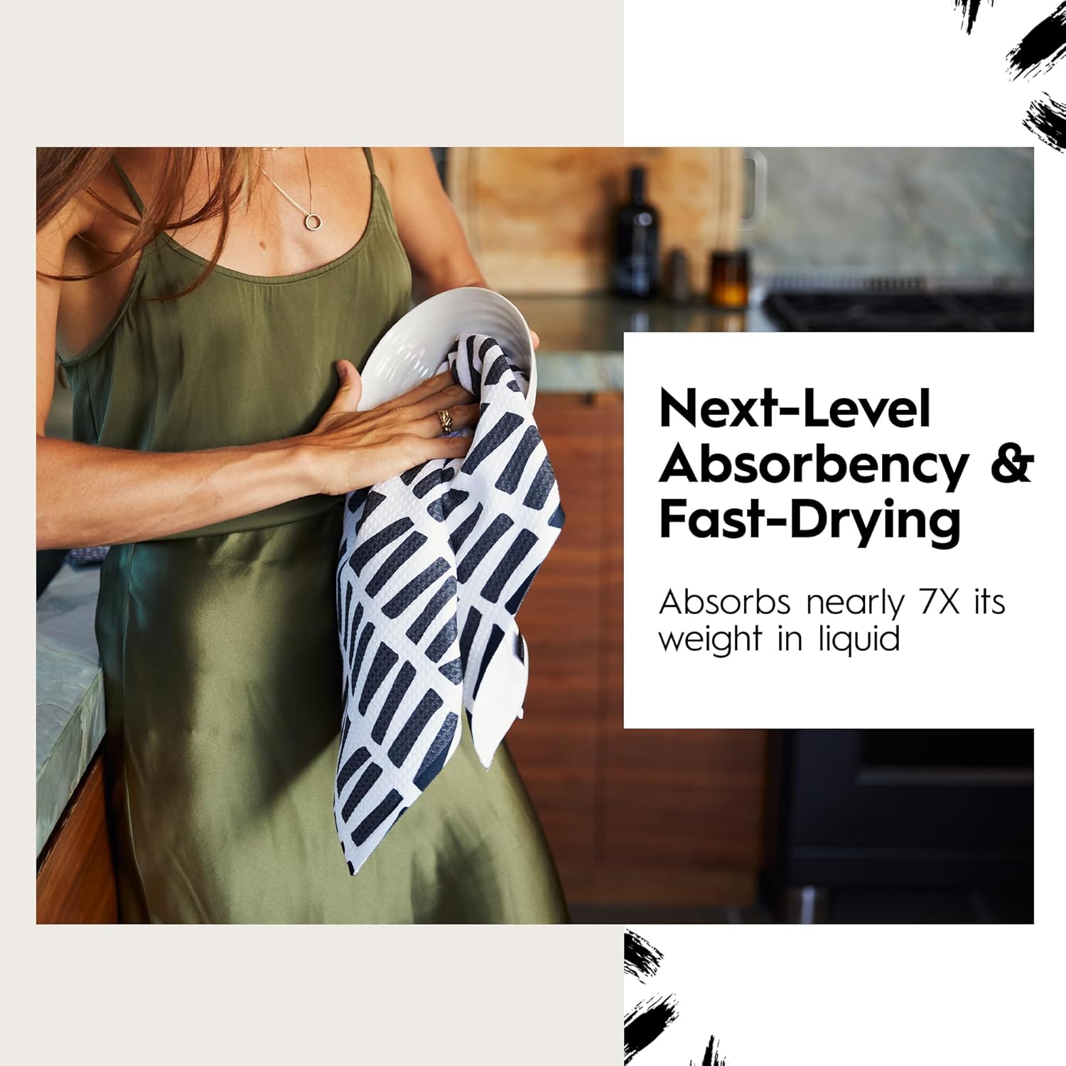 Festive Candy Canes Geometry Tea Towel