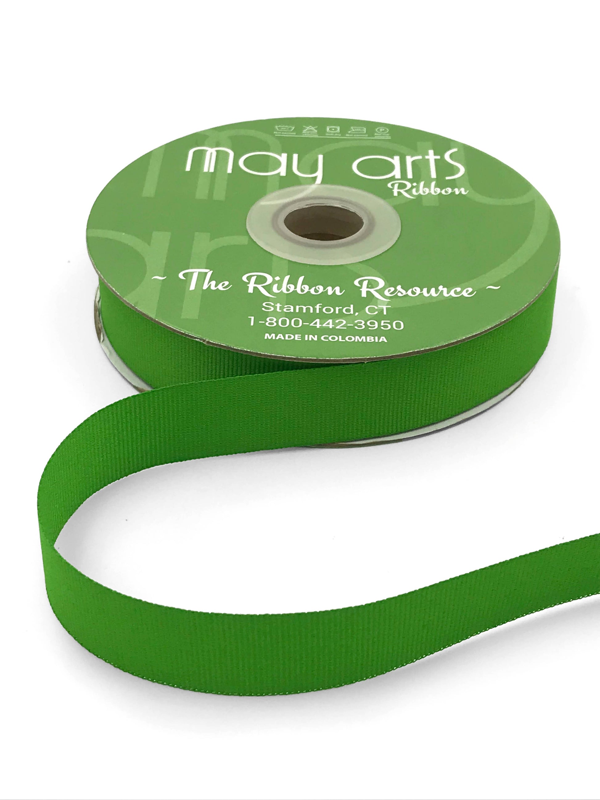 3/4" Parrot Green Woven Grosgrain Ribbon