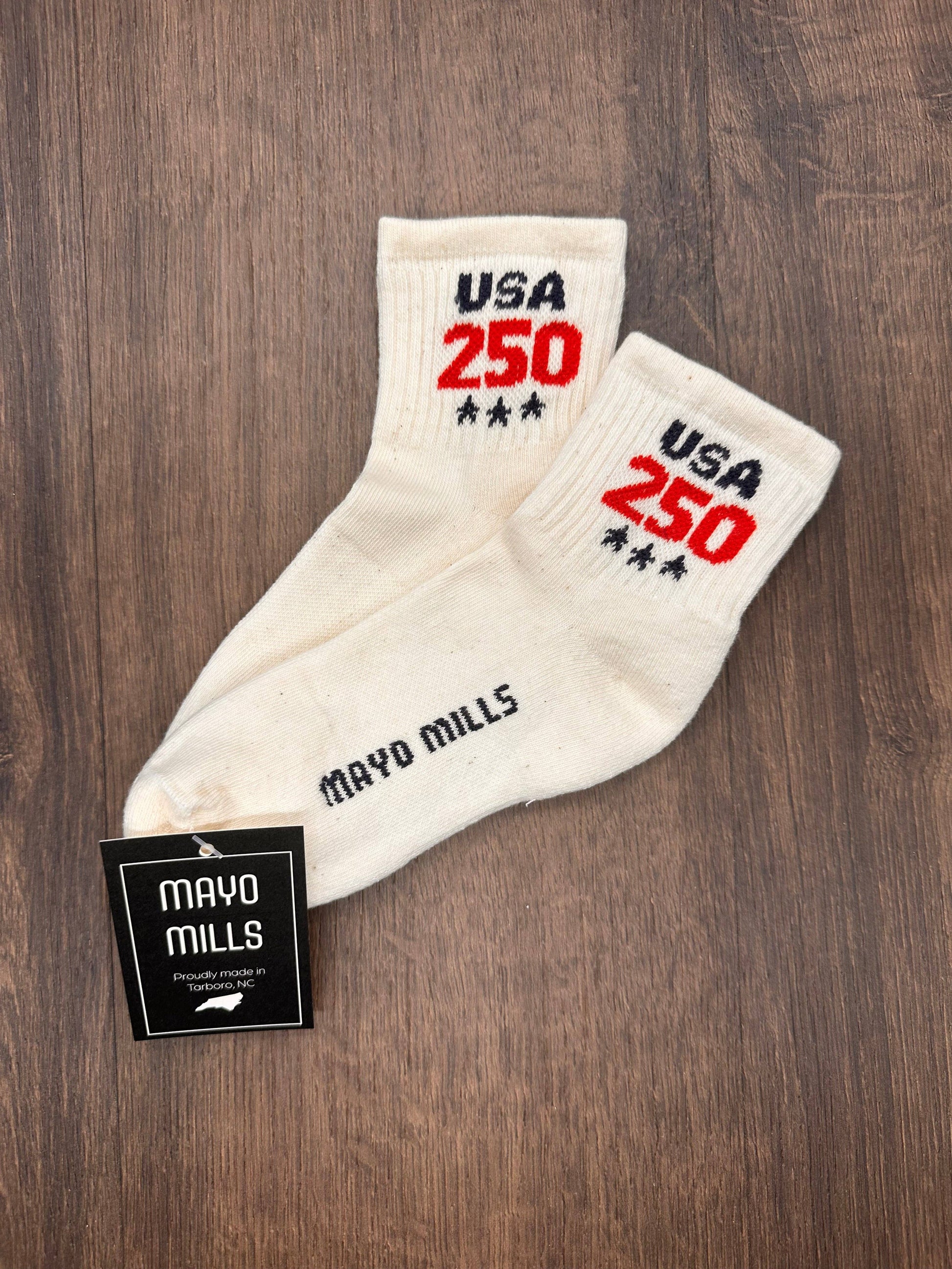 USA 250 Quarter Crew Socks