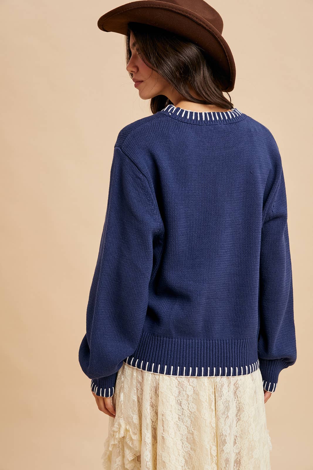 HORSE MOTIF KNITTED SWEATER