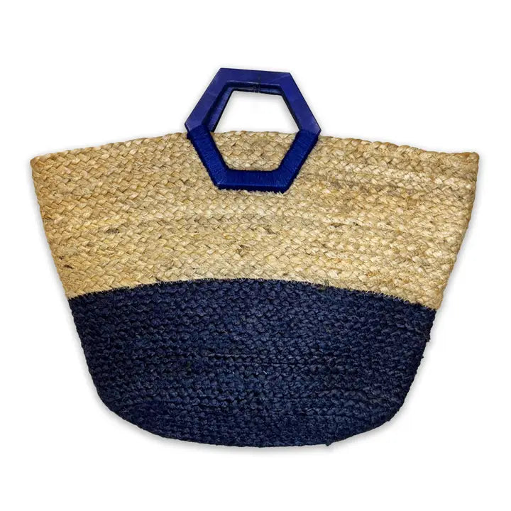 Florence Hand Bag - Jute Bag with Wood Handle