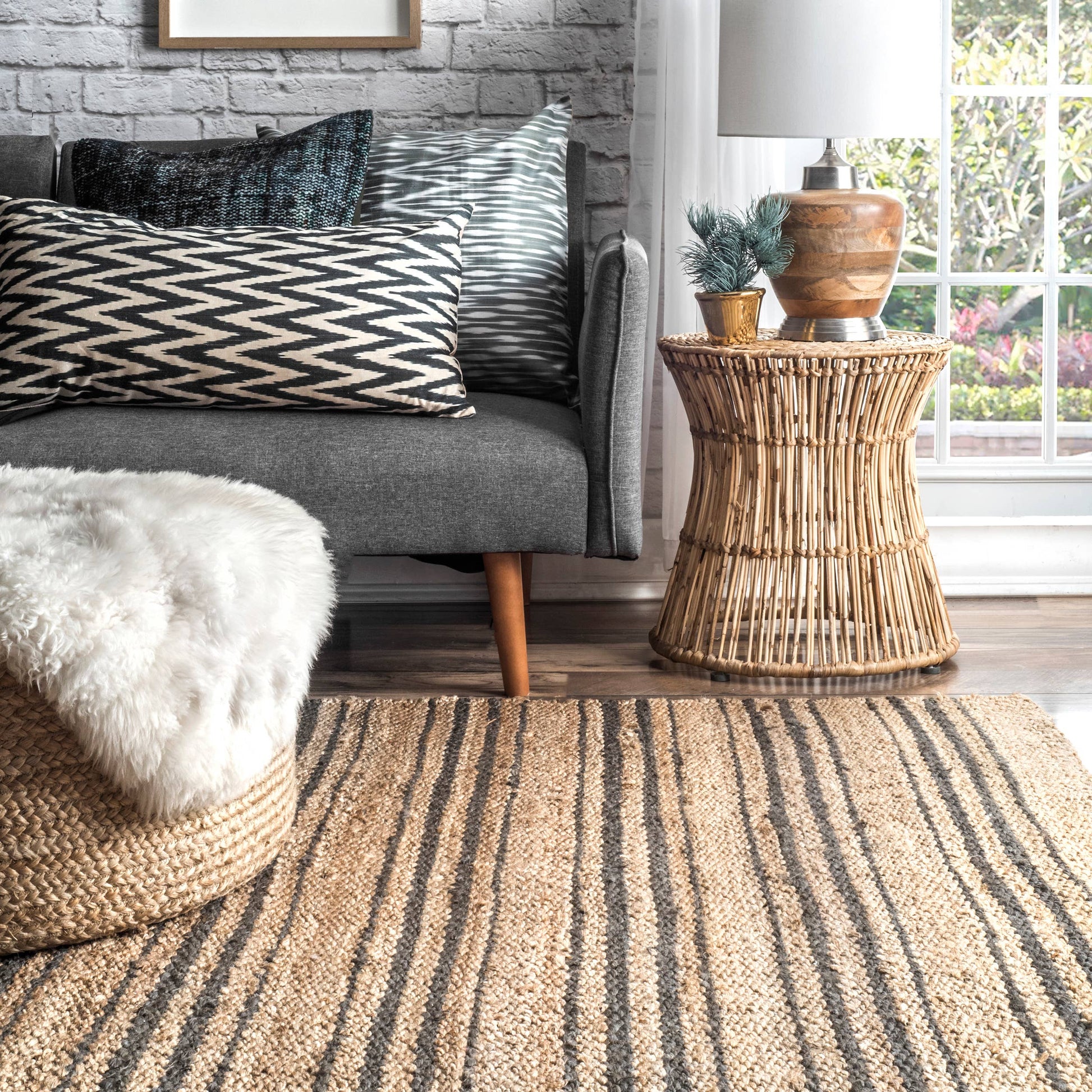 Sycamore Striped Jute Area Rug