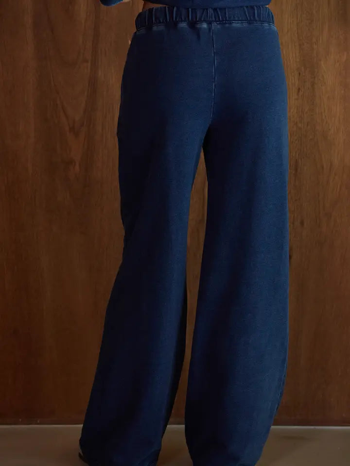 Knit Cotton Wide Leg Pants