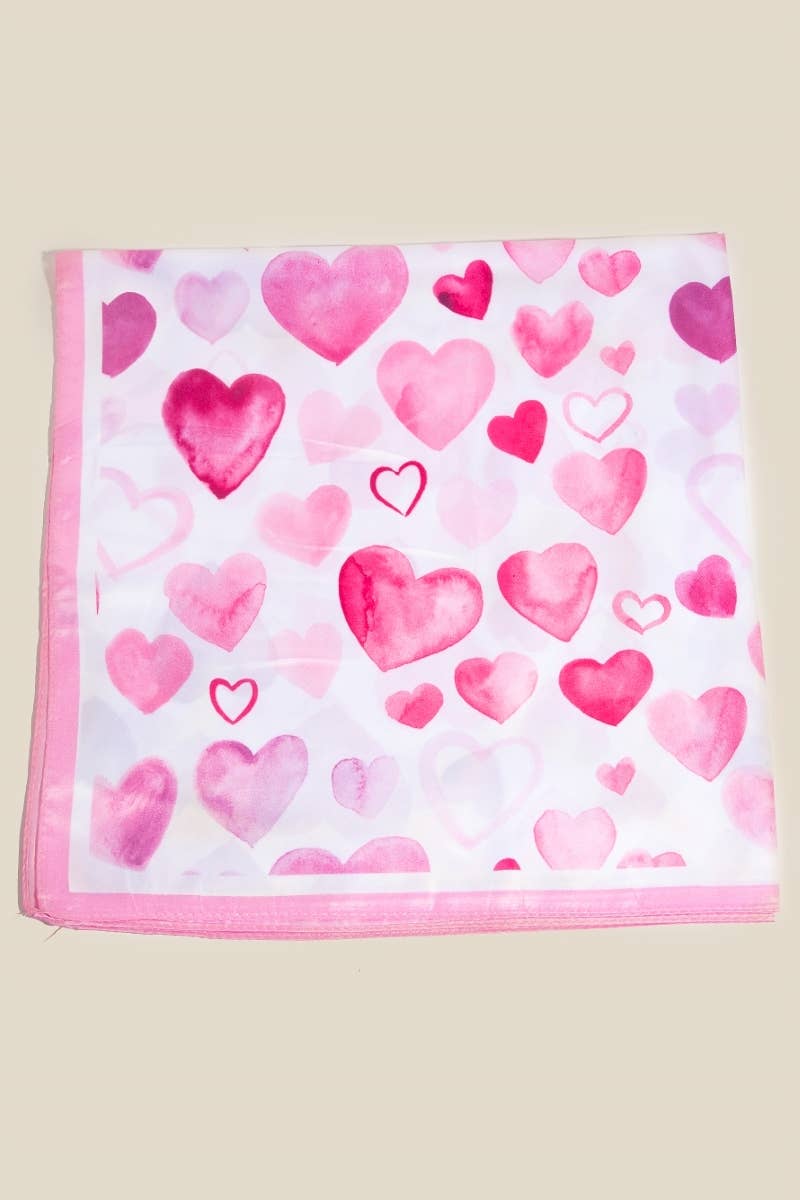 Heart Pattern Square Bandana Scarf