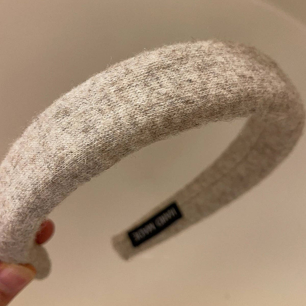 SOLID COLOR WOOL HEADBAND HAIRPIN HEADDRESS