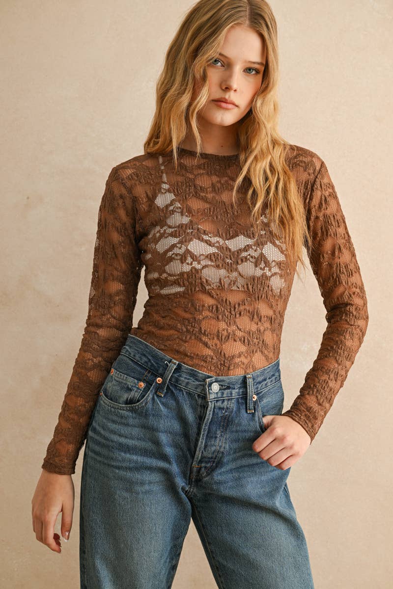 FLORAL TEXTURED FABRIC TOP