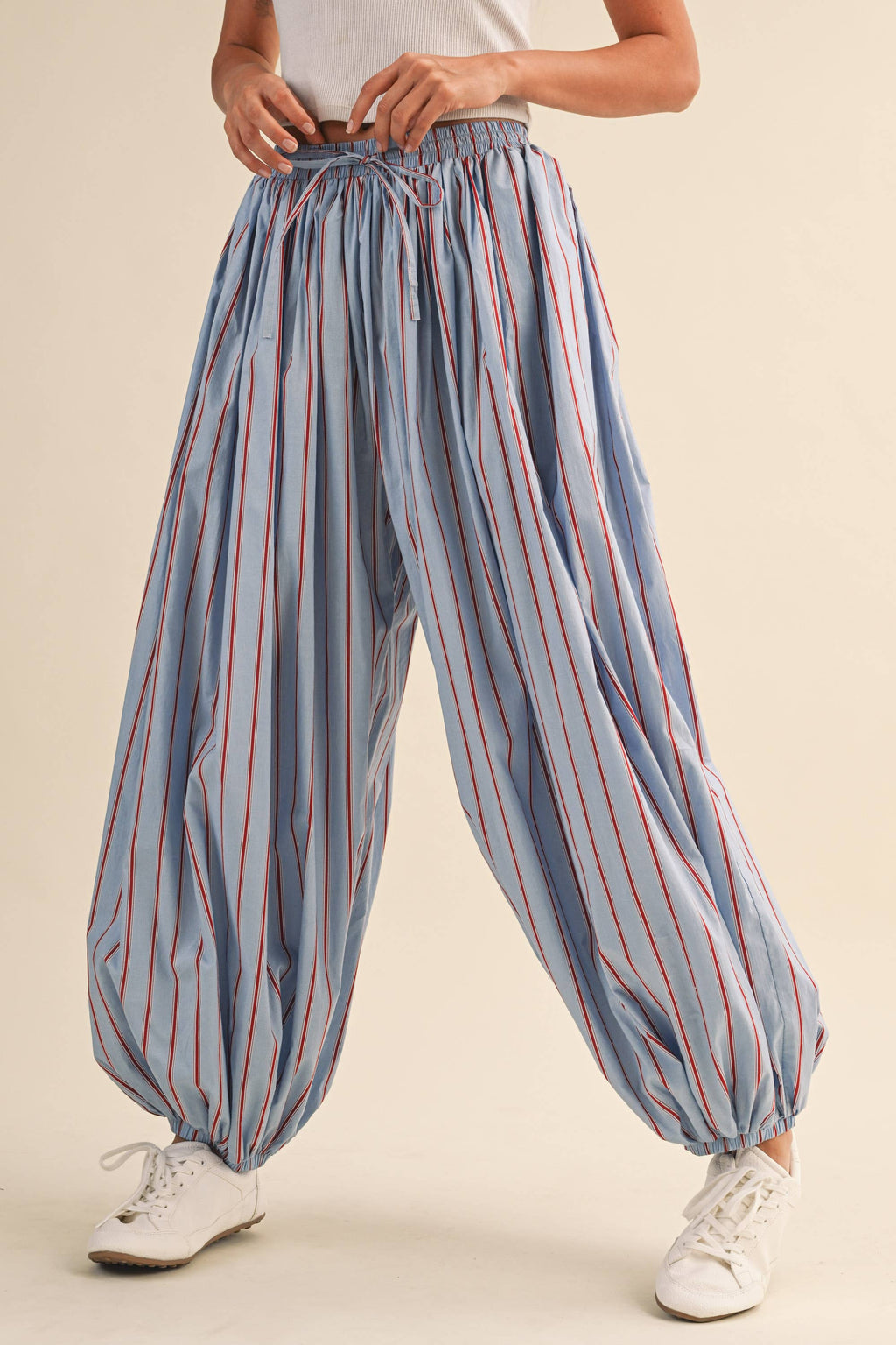 STRIPED BALLOON PANTS