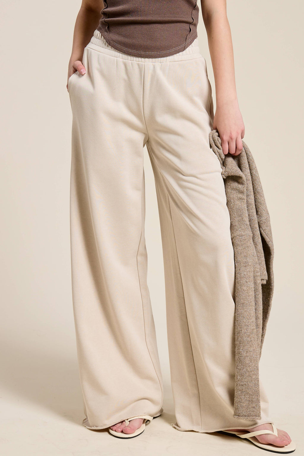 Wide Leg Cotton Jogger Sweatpants