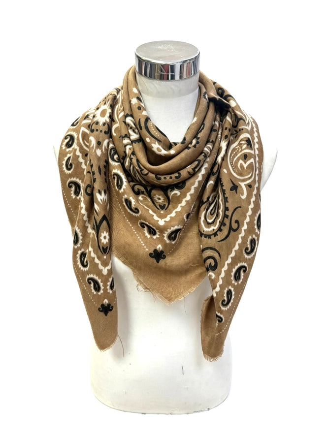Bandana Print Square Scarf