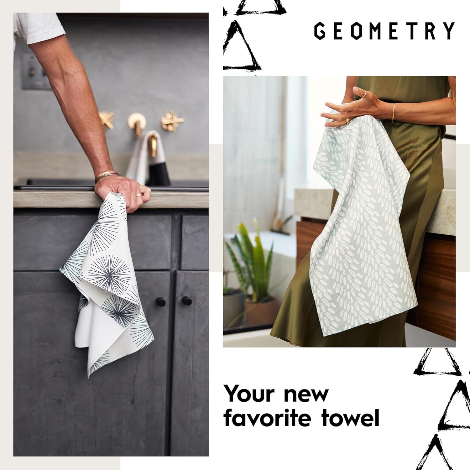 Ribbon & Cheer Geometry Tea Towel