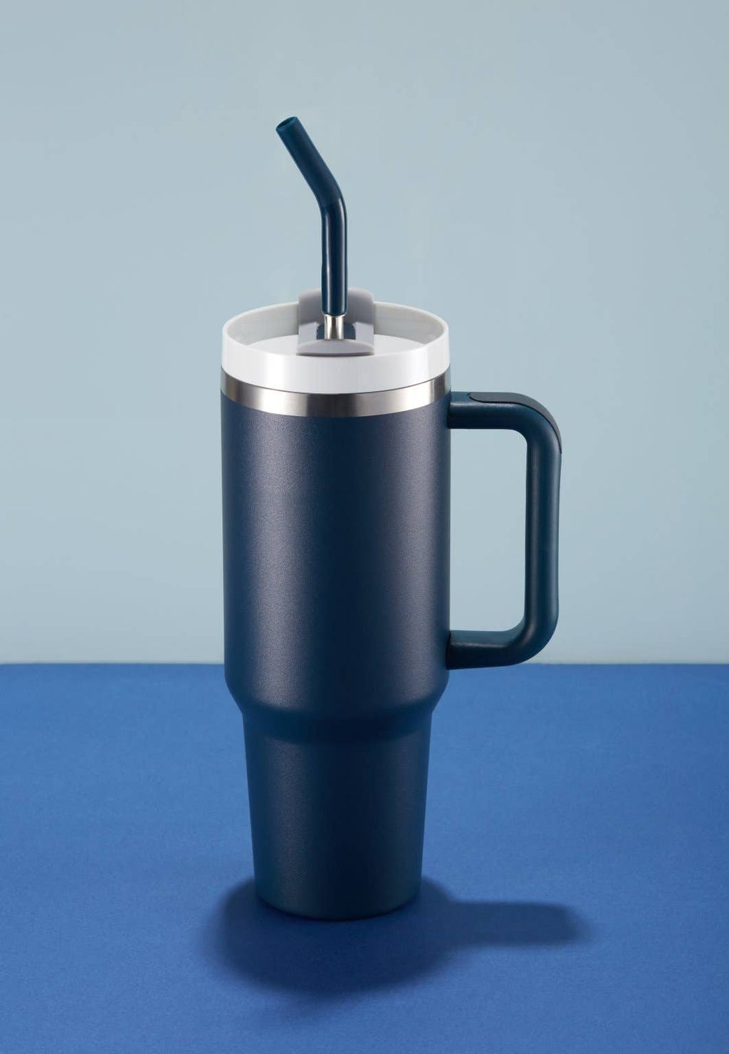 Kook Stainless Steel Tumbler, with Straw and Handle, 40 oz