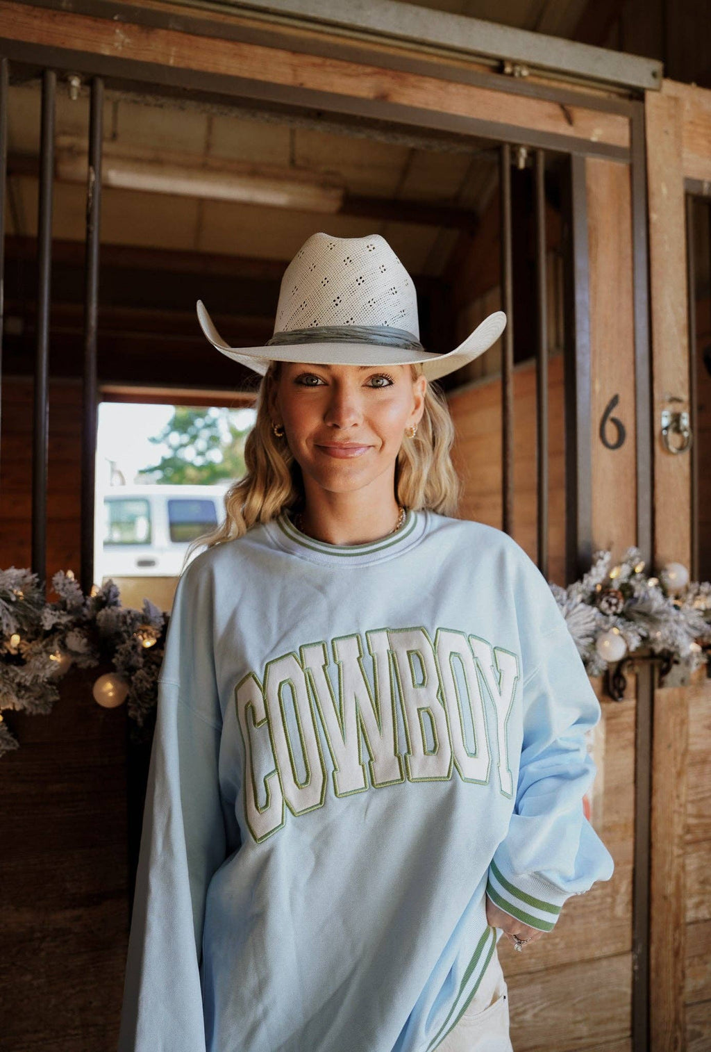 Cowboy - Blue Vintage Crewneck Sweatshirt