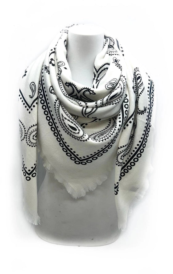 Oversized Bandana Print Square Scarf