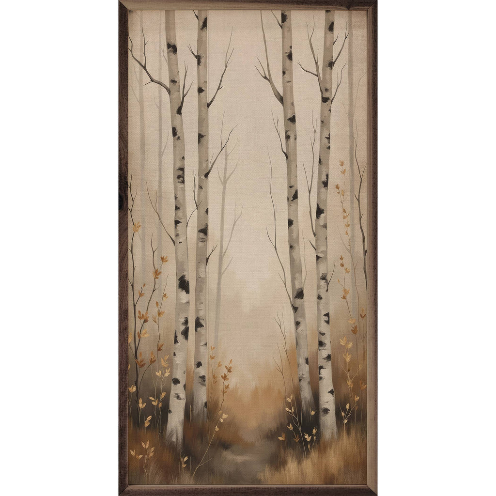 White Birch Trees Autumn Scene