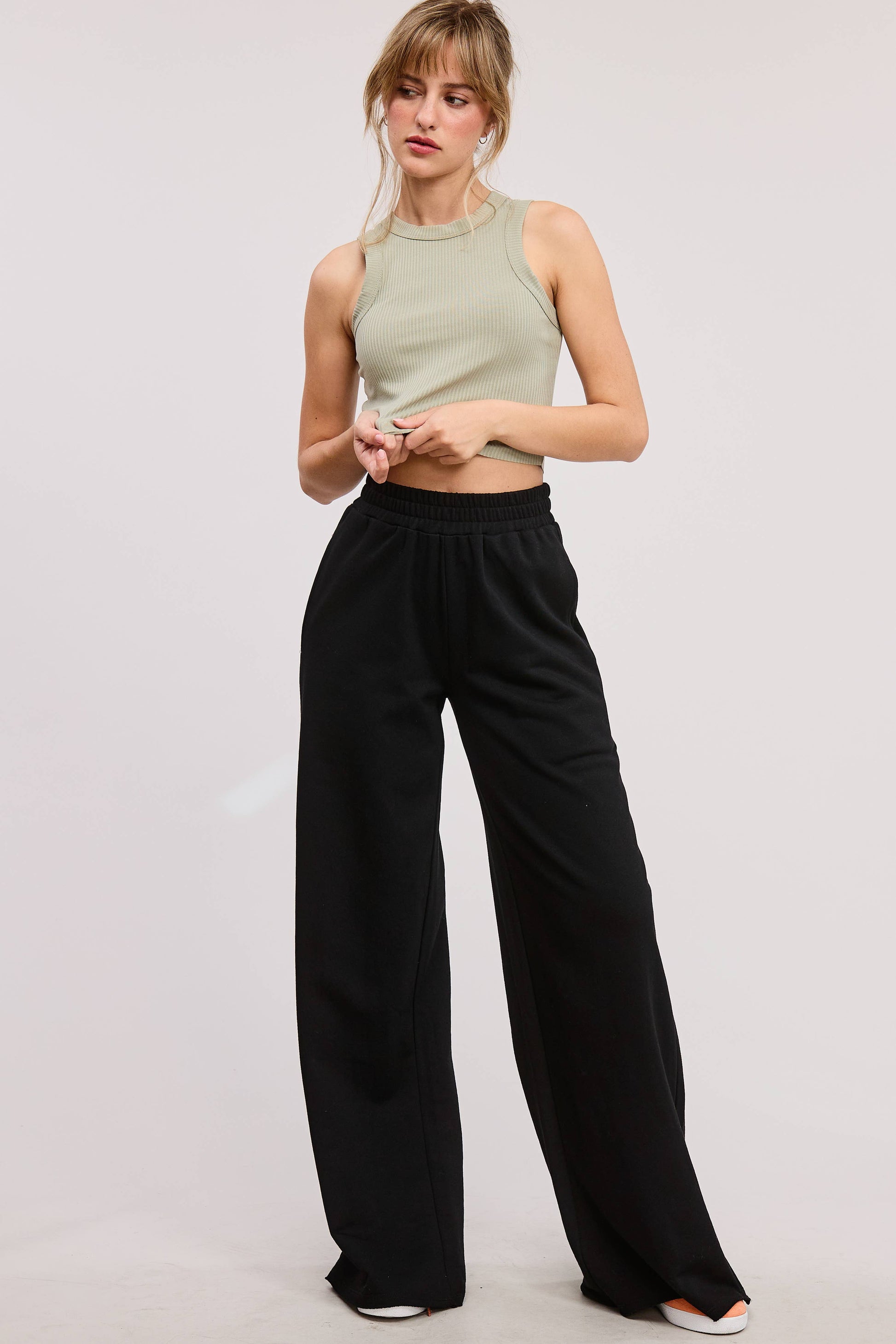 Wide Leg Cotton Jogger Sweatpants