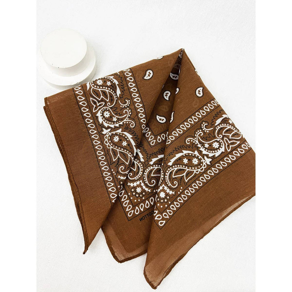 Brown Pasley Pattern Bandanas