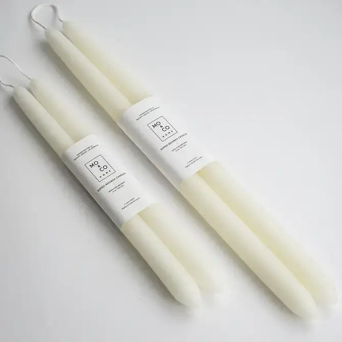 100% Beeswax Dipped Taper Candles | All Natural, Handmade