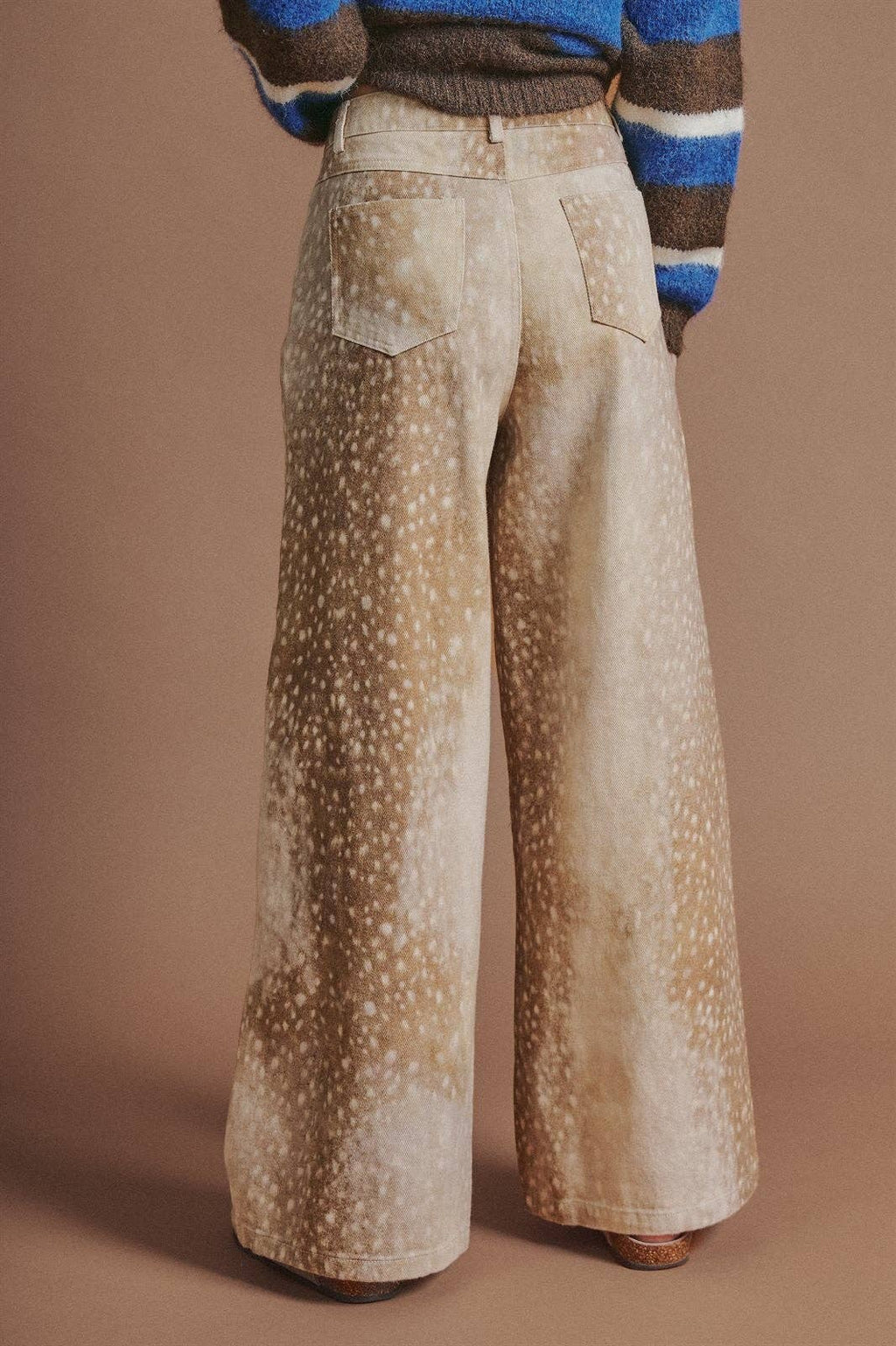 Deer Spot Wide Leg Twill Pants