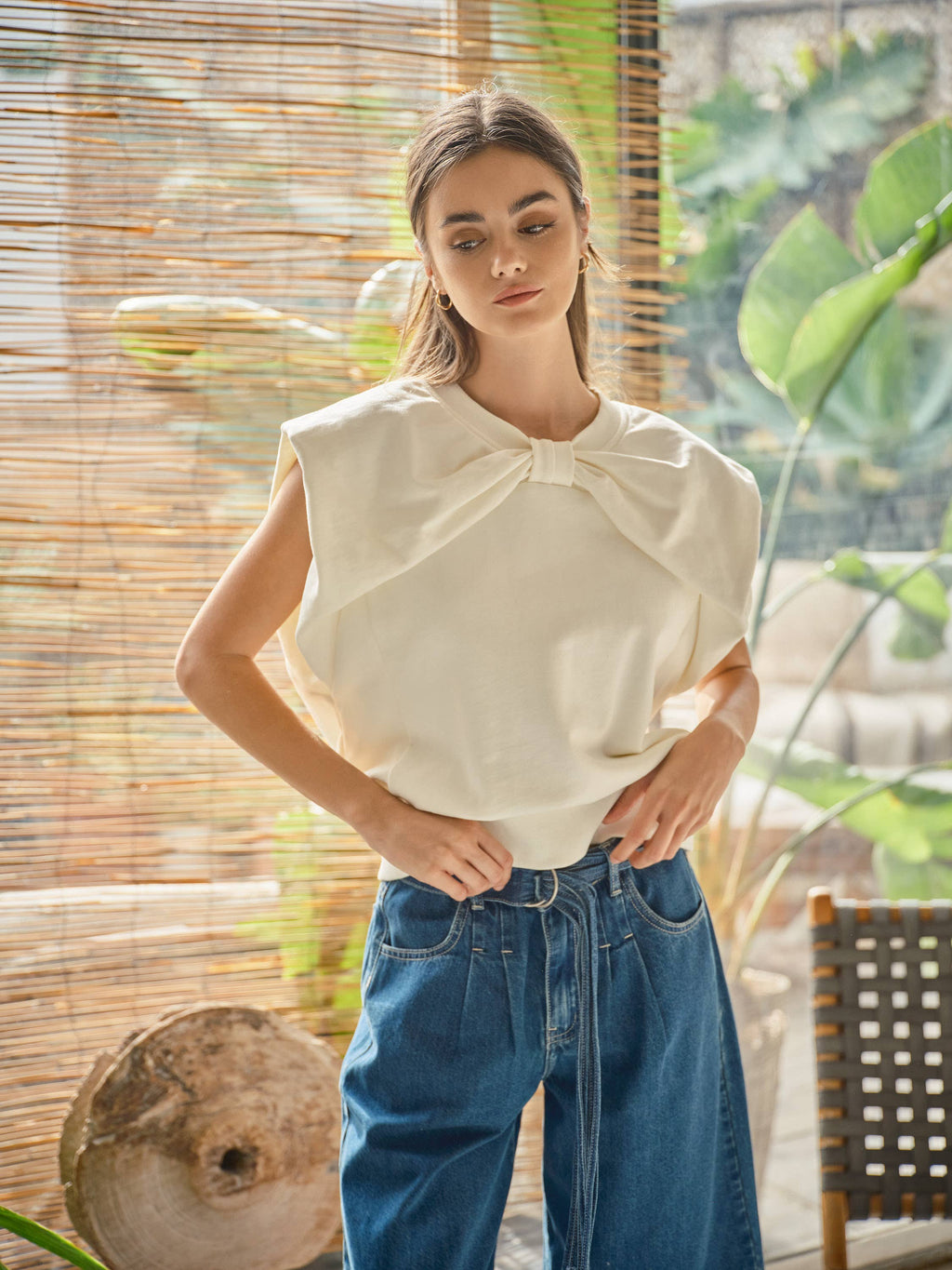 CASUAL RIBBON DETAIL SWEATSHIRT