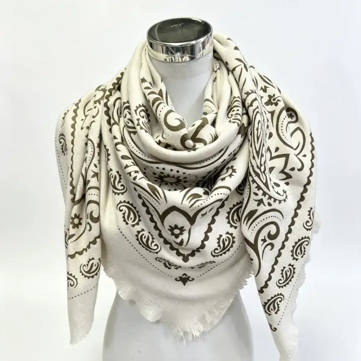 Oversized Bandana Print Square Scarf