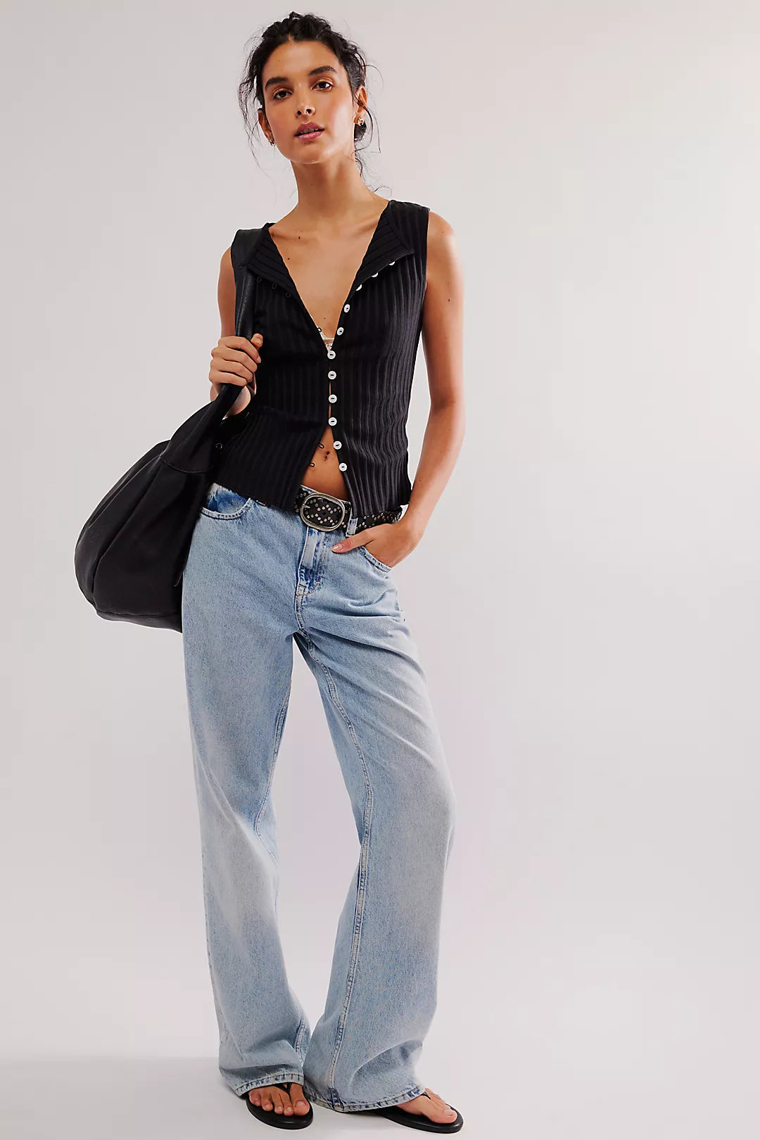 TILLY VEST in BLACK FREE PEOPLE