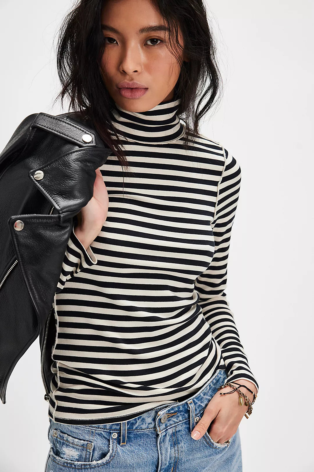 GOOD GOOD TURTLE STRIPE in BLACK COMBO FREE PEOPLE