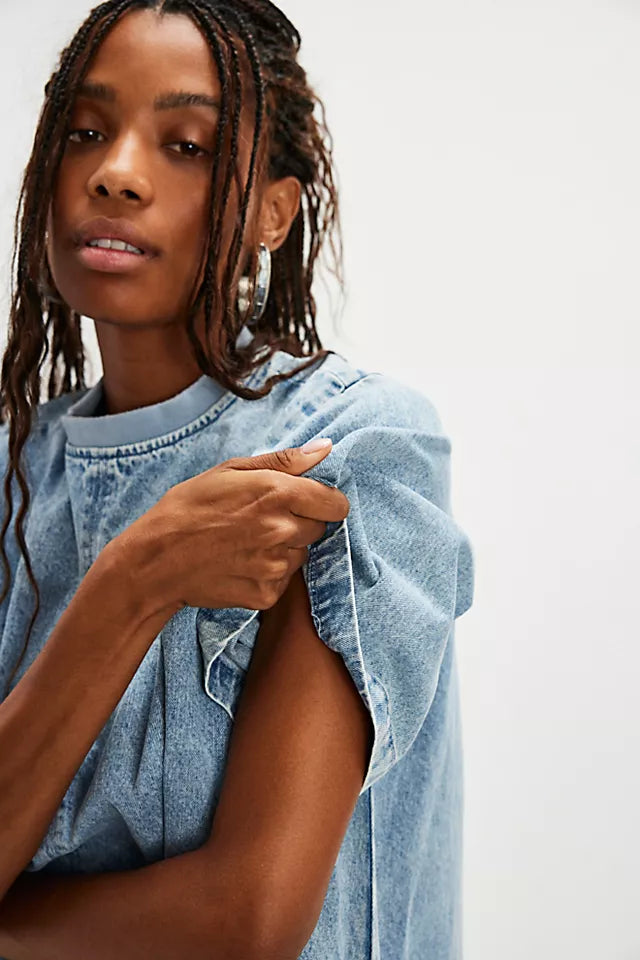 FREE PEOPLE HARLOW MINI in OCEAN BLUE