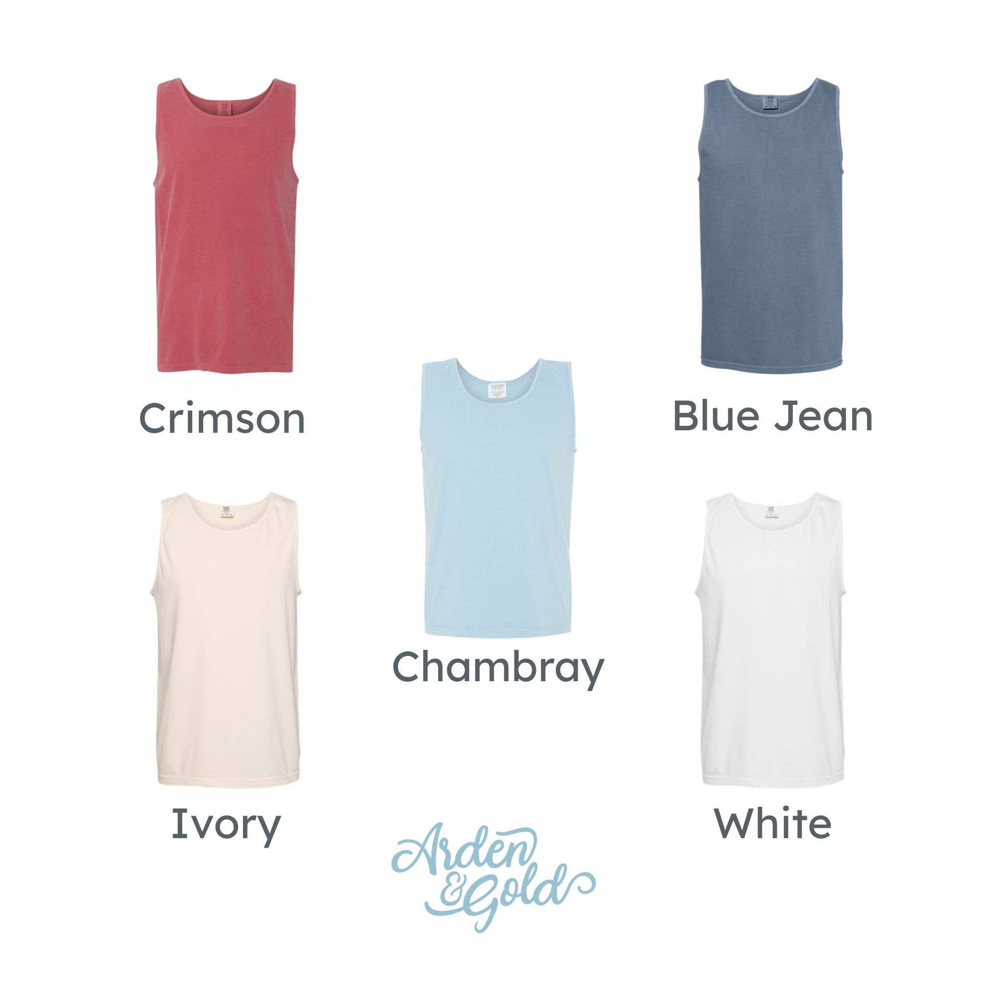 Embroidered USA Icons Comfort Colors Tank Top | 4th of July Americana