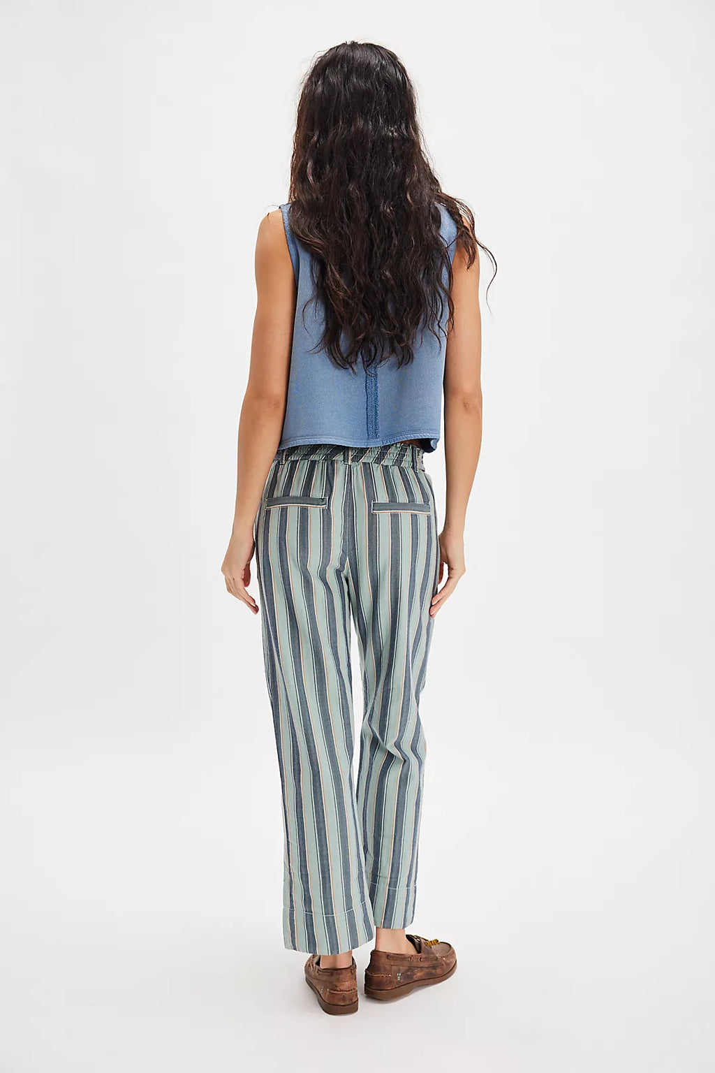 FREE PEOPLE MARIELLE PULL ON TROUSER in SAPPHIRE COMBO