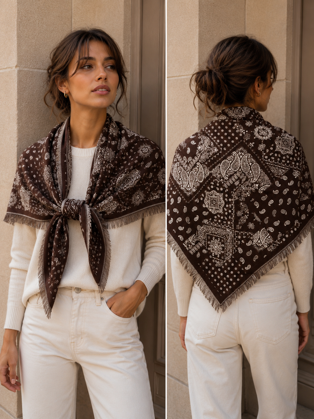 Triangle 2 In 1  Paisley Scarf