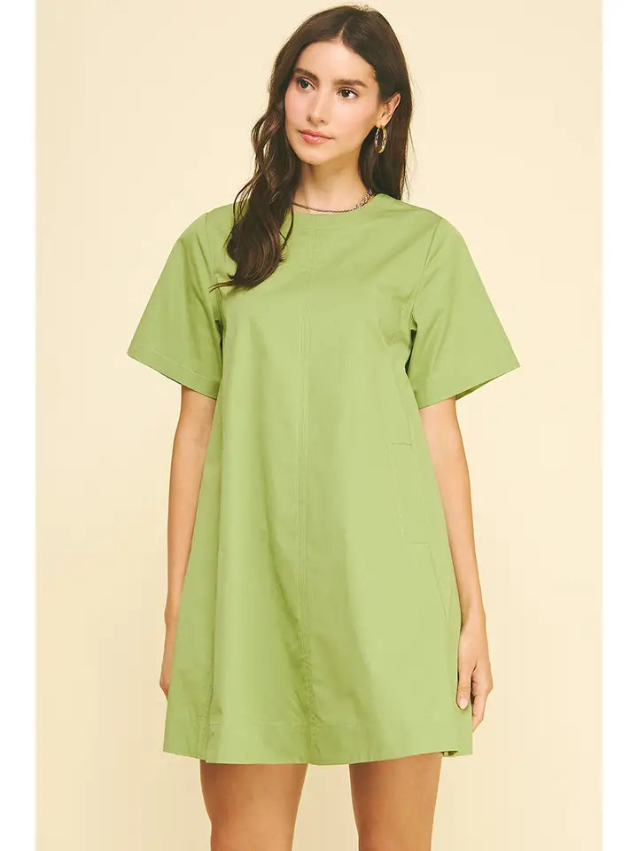 Tunic Mini Dress with Tucked Detail At Back