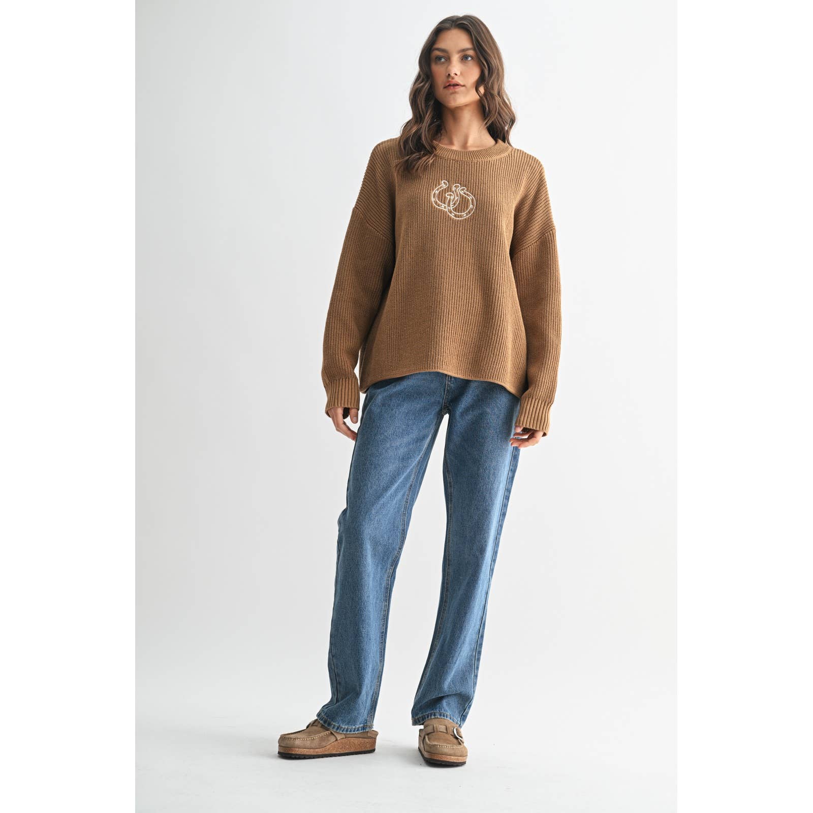 DOUBLE HORSESHOE KNIT SWEATER / WL25-11155