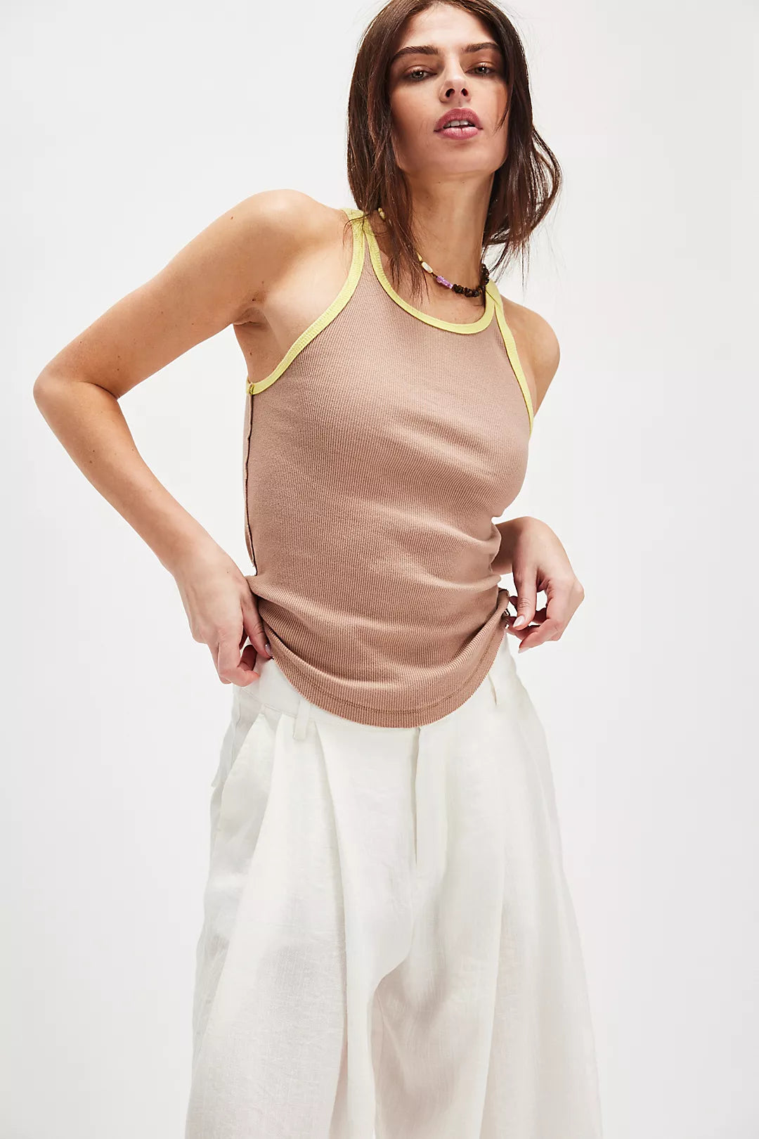 ONLY ONE RINGER - SOLIDS in PRALINE SUNSHINE COM FREE PEOPLE