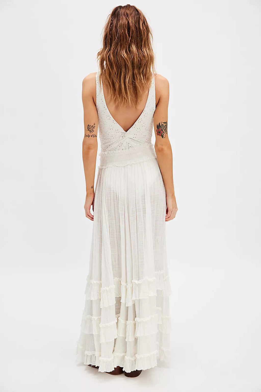 FREE PEOPLE BRYNN MAXI SKIRT in WHITE